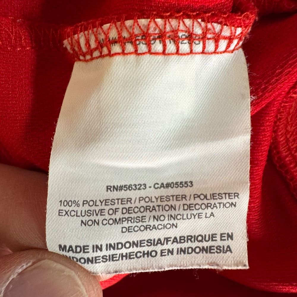 VTG Nike Womens XL Red Track Jacket Full Zip Athletic Dept Logo Y2K Sporty Retro - Picture 9 of 10